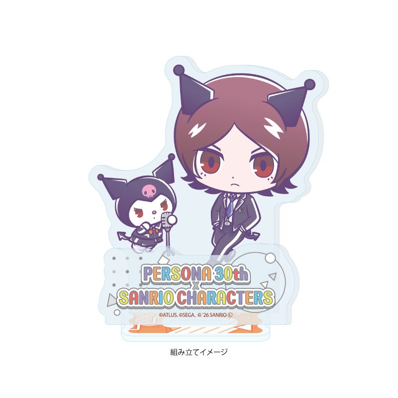 アクリルスタンドプレート P30th×サンリオキャラクターズ 02 P2罪主人公・クロミ(コラボイラスト) (Acrylic Stand Plate "Persona" Series P30th x Sanrio Characters 02 P2 Innocent Sin Hero & Kuromi (Collaboration Illustration))