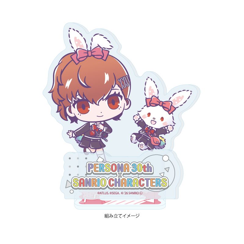 アクリルスタンドプレート P30th×サンリオキャラクターズ 05 P3P主人公・ウィッシュミーメル(コラボイラスト) (Acrylic Stand Plate "Persona" Series P30th x Sanrio Characters 05 P3P Hero & Wish me mell (Collaboration Illustration))