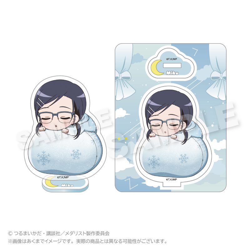 メダリスト ふわみんアクリルマスコット 亜昼美玖 ("Medalist" Fuwamin Acrylic Mascot Ahiru Miku)