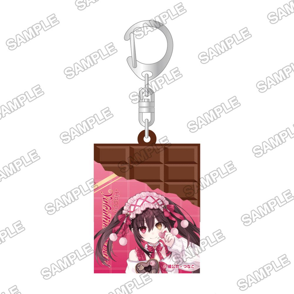 デート・ア・ライブ 狂三バレンタイン2026 描き下ろし板チョコ風ラバーキーホルダー ("Date A Live" Kurumi Valentine 2026 Original Illustration Chocolate Bar Style Rubber Key Chain)