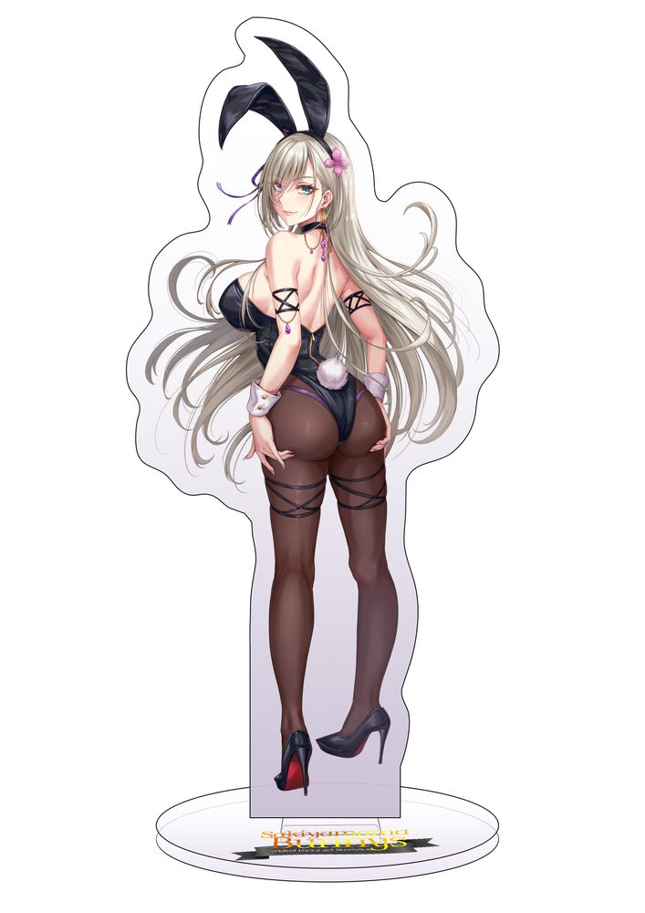 HOBBYOTAKU Sakiyamama Bunnys 銀髪バニー(後姿) アクリルスタンド (HOBBYOTAKU SAKIYAMAMA BUNNYS SILVER-HAIRED BUNNY (BACK VIEW) ACRYLIC STAND)