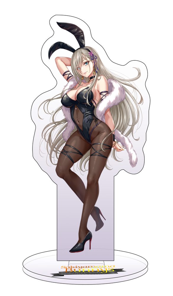 HOBBYOTAKU Sakiyamama Bunnys 銀髪バニー(立ちポーズ) アクリルスタンド (HOBBYOTAKU SAKIYAMAMA BUNNYS SILVER-HAIRED BUNNY (STANDING POSE) ACRYLIC STAND)