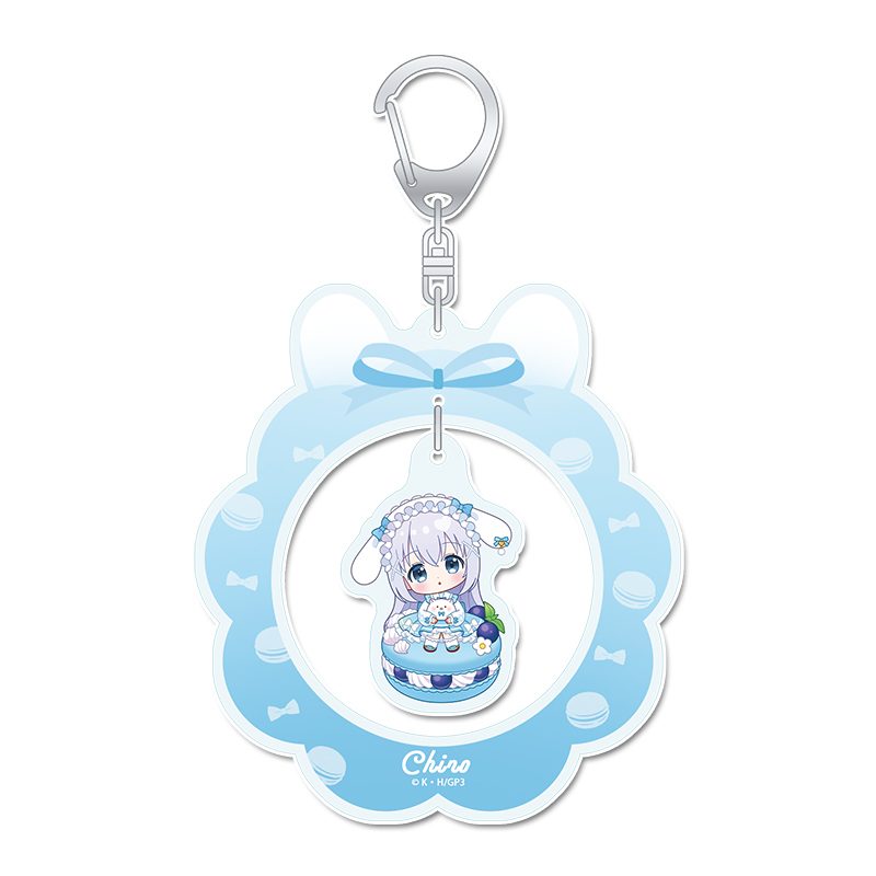 ご注文はうさぎですか? BLOOM ぷちちょこゆらゆらアクリルキーホルダー チノ マカロンVer. ("Is the order a rabbit? BLOOM" Puchichoko Yurayura Acrylic Key Chain Chino Macaron Ver.)