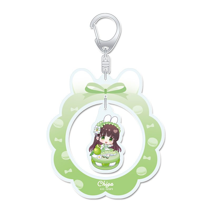 ご注文はうさぎですか? BLOOM ぷちちょこゆらゆらアクリルキーホルダー 千夜 マカロンVer. ("Is the order a rabbit? BLOOM" Puchichoko Yurayura Acrylic Key Chain Chiya Macaron Ver.)
