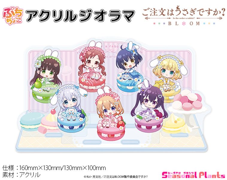 ご注文はうさぎですか? BLOOM ぷちちょこアクリルジオラマ マカロンVer. ("Is the order a rabbit? BLOOM" Puchichoko Acrylic Diorama Macaron Ver.)