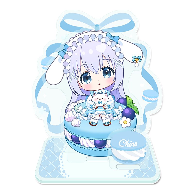 ご注文はうさぎですか? BLOOM ぷちちょこミニアクリルジオラマ チノ マカロンVer. ("Is the order a rabbit? BLOOM" Puchichoko Mini Acrylic Diorama Chino Macaron Ver.)
