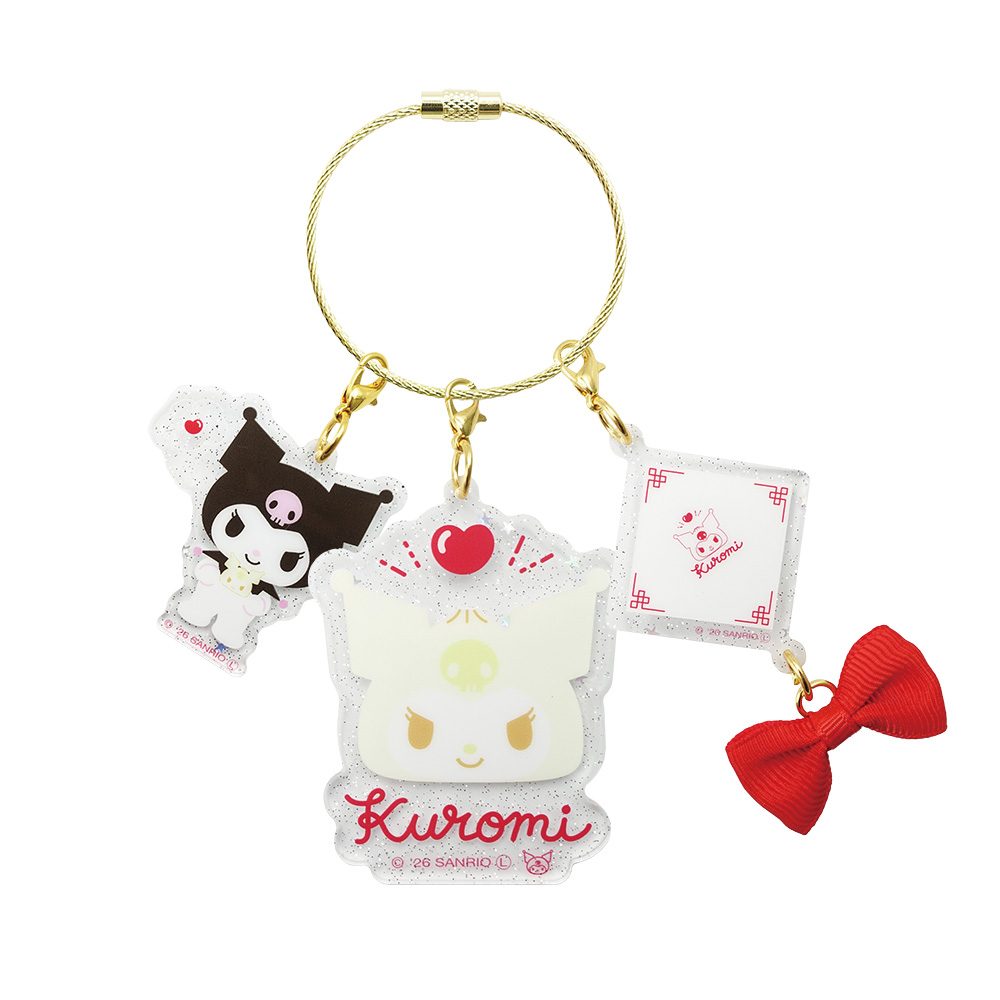 サンリオキャラクターズ 肉まん3連チャーム クロミ 8203-565 (Sanrio Characters Nikuman Triple Charm Kuromi 8203-565)