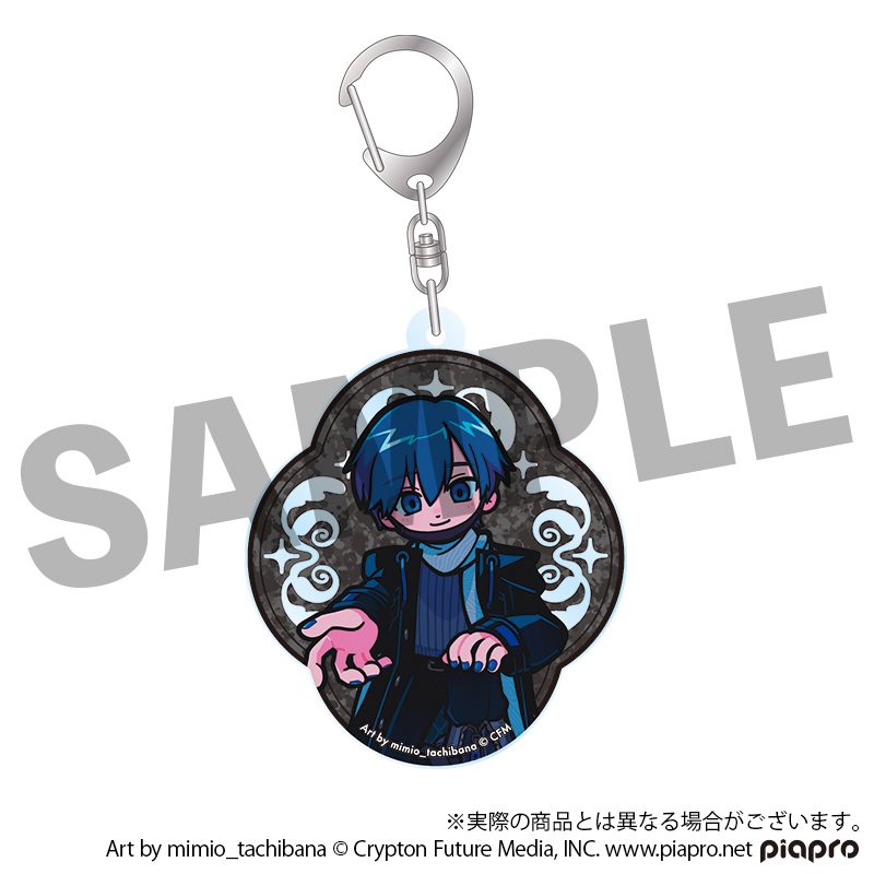 STEAKA ヲチラレ 初音ミク×オバケン Afterparty デフォルメアクリルキーホルダー アオ (STEAKA Wochirare Hatsune Miku x Obaken Afterparty Deformed Acrylic Key Chain Ao)