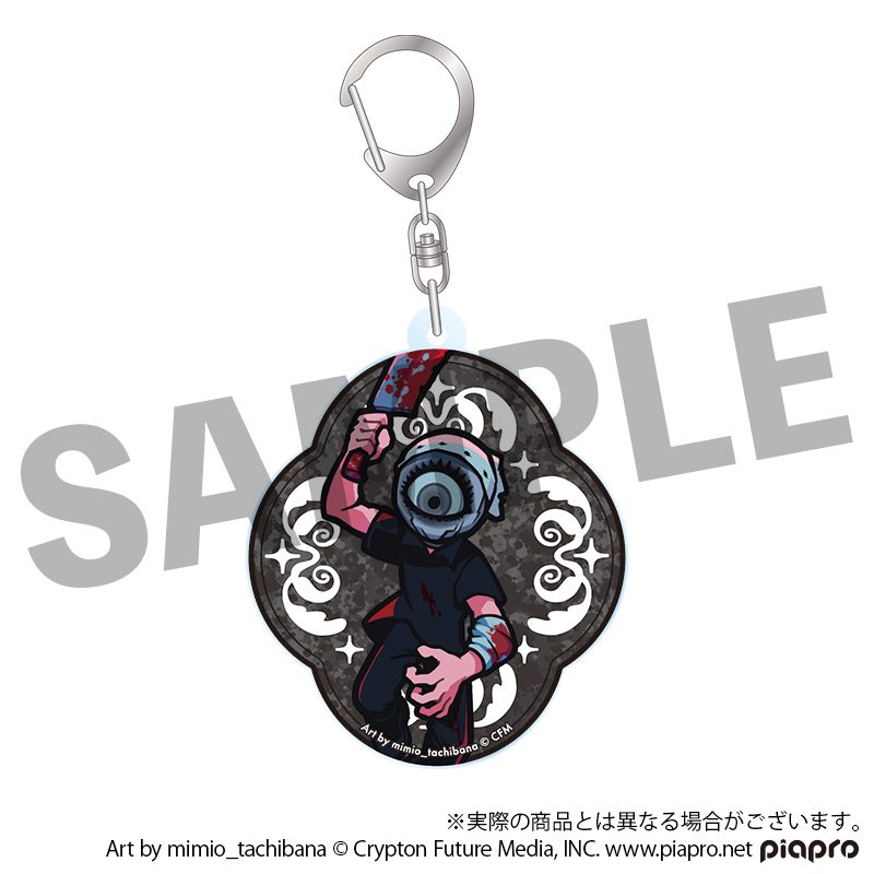 STEAKA ヲチラレ 初音ミク×オバケン Afterparty デフォルメアクリルキーホルダー クロダ (STEAKA Wochirare Hatsune Miku x Obaken Afterparty Deformed Acrylic Key Chain Kuroda)