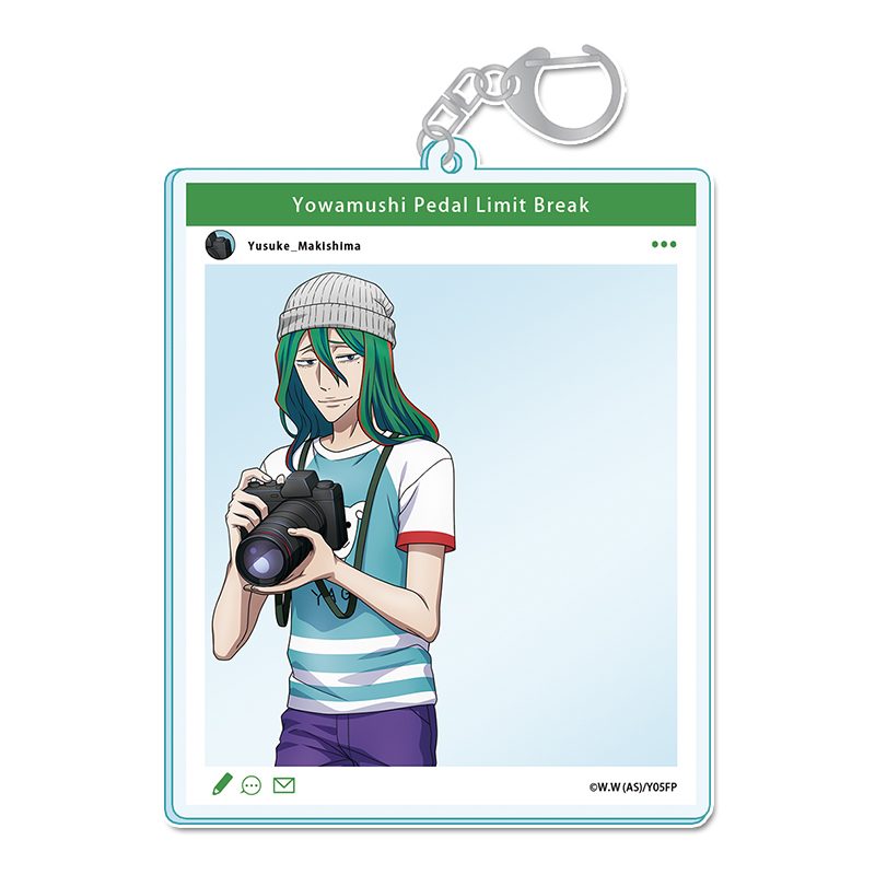弱虫ペダル LIMIT BREAK 描き下ろしSNS風アクリルキーホルダー 巻島裕介 お仕事チャレンジ!Ver. ("Yowamushi Pedal LIMIT BREAK" Original Illustration SNS Style Acrylic Key Chain Makishima Yusuke Work Challenge! Ver.)