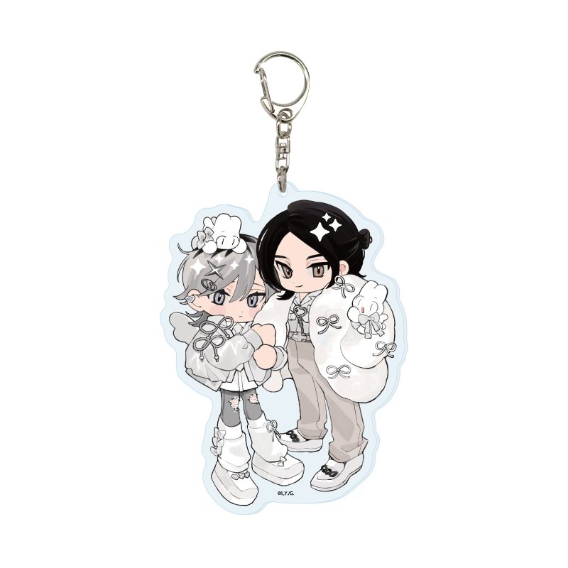 デカアクリルキーホルダー 弱虫オメガは溺愛されたい 02 B(描き下ろしイラスト) (Deka Acrylic Key Chain "Sweet Delicate Omega Boy Want Be Loved Deeply" 02 B (Original Illustration))