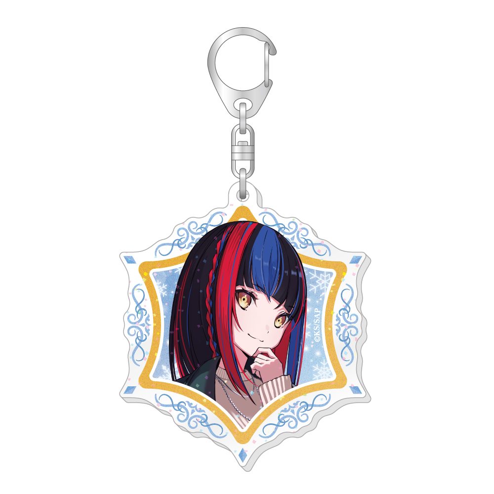 神椿市建設中。 描き下ろしラメ入りアクリルキーホルダー 朝主派流 ("KAMITSUBAKI CITY UNDER CONSTRUCTION" Original Illustration Lame Acrylic Key Chain Asanushi Haru)