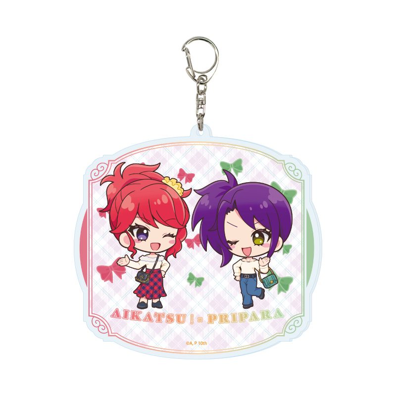 デカアクリルキーホルダー アイカツ!×プリパラ THE MOVIE -出会いのキセキ!- 04 珠璃&シオン(ミニキャライラスト) (Deka Acrylic Key Chain "Aikatsu! x PriPara The Movie: A Miracle Encounter!" 04 Juri & Shion (Mini Character Illustration))