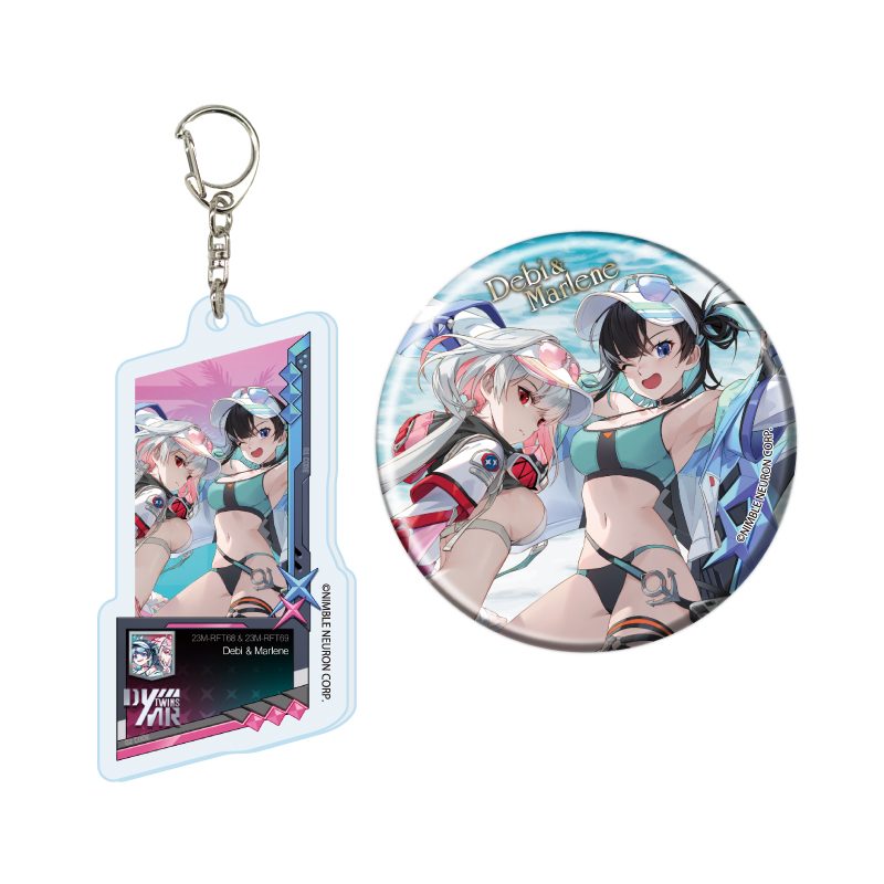 アクリルキーホルダー&缶バッジセット エターナルリターン 02 デビー&マーリン(公式イラスト) (Acrylic Key Chain & Can Badge Set "Eternal Return" 02 Debi & Marlene (Official Illustration))