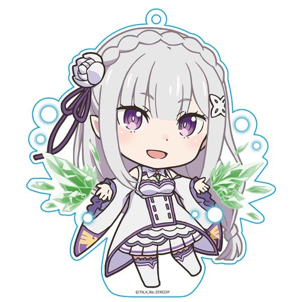 Re:ゼロから始める異世界生活 ぷにこれ!キーホルダー(スタンド付) エミリア Ver.2 ("Re:Zero kara Hajimeru Isekai Seikatsu" Puni Colle! Key Chain (with Stand) Emilia Ver. 2)