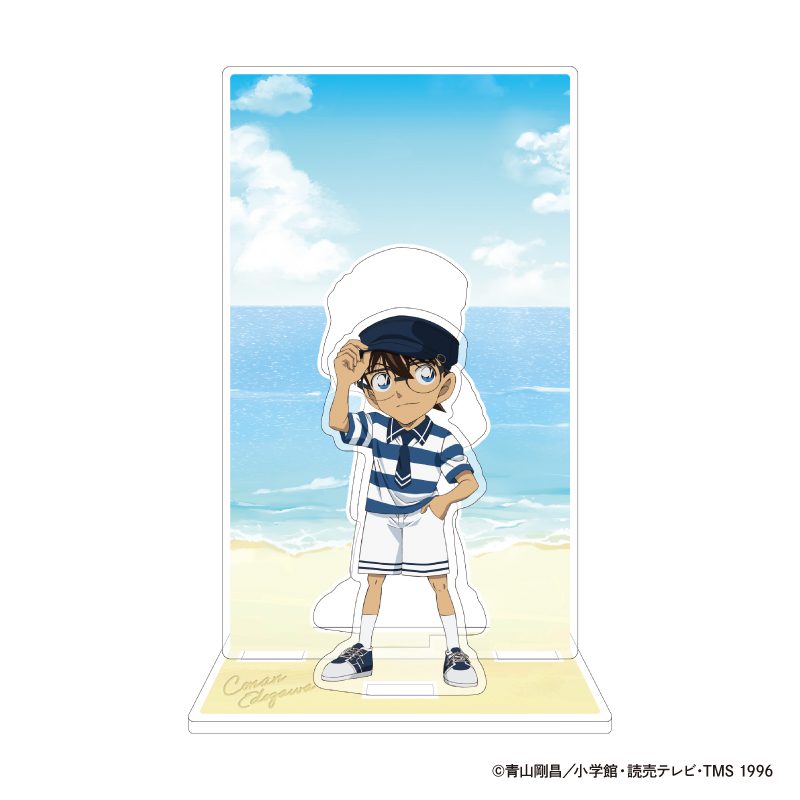 名探偵コナン 背景枠付きアクリルスタンド Seaside 江戸川コナン ("Detective Conan" Acrylic Stand with Background Frame Seaside Edogawa Conan)