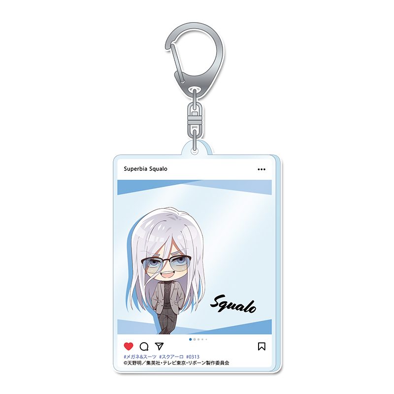 家庭教師ヒットマンREBORN! ぷちちょこアクリルキーホルダー スクアーロ メガネ&スーツVer. ("Reborn!" Puchichoko Acrylic Key Chain Squalo Glasses & Suit Ver.)