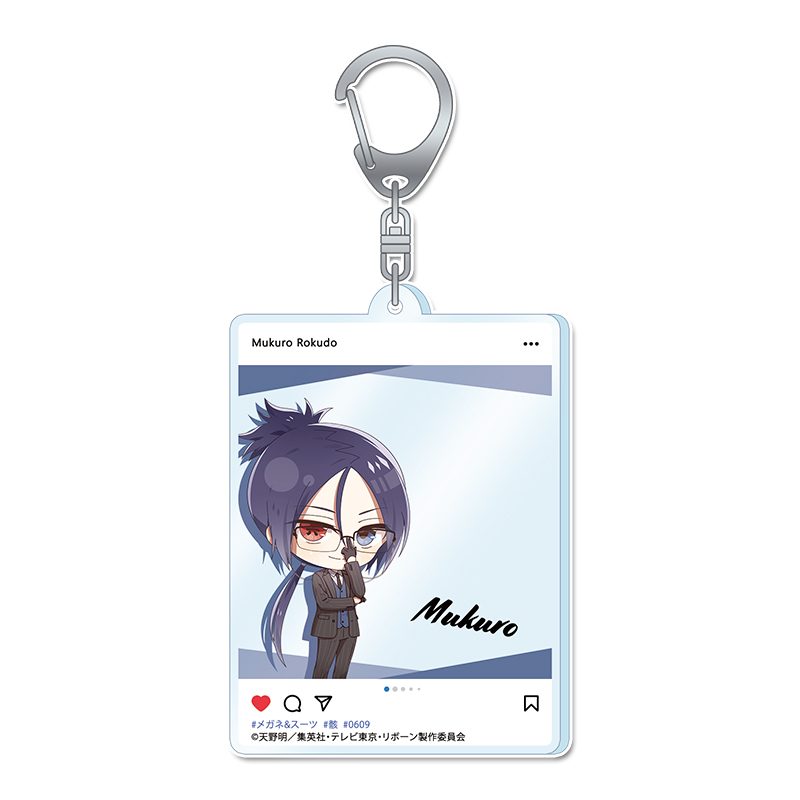 家庭教師ヒットマンREBORN! ぷちちょこアクリルキーホルダー 六道骸 メガネ&スーツVer. ("Reborn!" Puchichoko Acrylic Key Chain Rokudo Mukuro Glasses & Suit Ver.)
