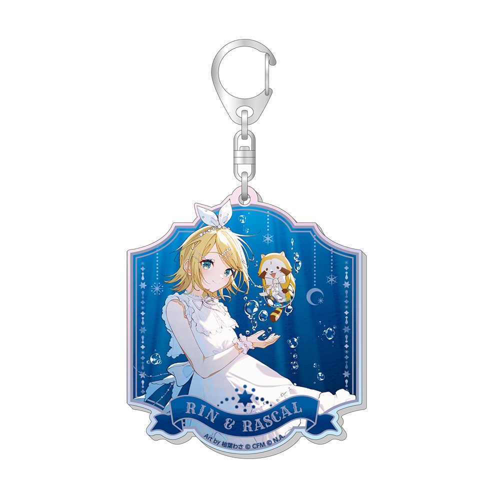 初音ミク×ラスカル 2025 オーロラアクリルキーホルダー 鏡音リン (Hatsune Miku x "Rascal the Raccoon" 2025 Aurora Acrylic Key Chain Kagamine Rin)