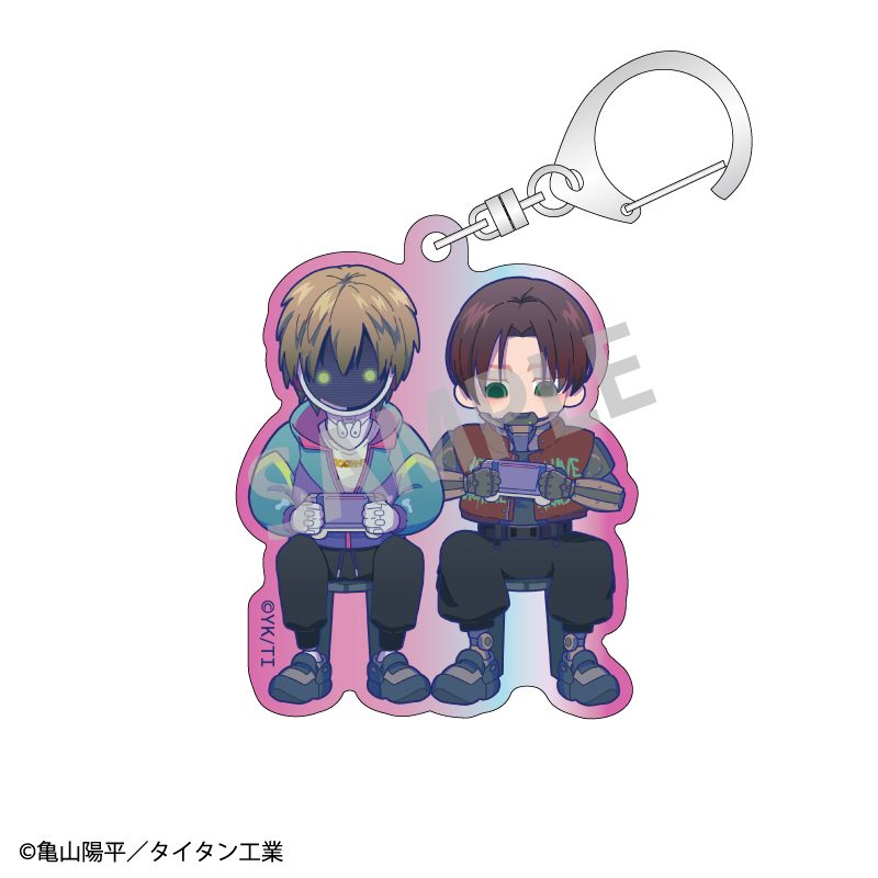 銀河特急 ミルキー☆サブウェイ オーロラアクリルキーホルダー カート&マックス ("MILKY SUBWAY THE GALACTIC LIMITED EXPRESS" Aurora Acrylic Key Chain Kurt & Max)