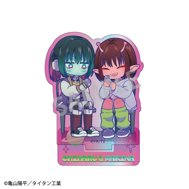 銀河特急 ミルキー☆サブウェイ オーロラミニアクリルスタンド チハル&マキナ ("MILKY SUBWAY THE GALACTIC LIMITED EXPRESS" Aurora Mini Acrylic Stand Chiharu & Makina)