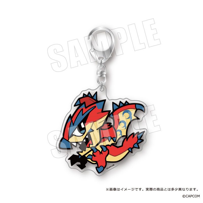 モンスターハンターワイルズ×ぶくぶ おおきめアクリルキーホルダー 10 リオレウス ("Monster Hunter Wilds" x Bkub Big Acrylic Key Chain 10 Rathalos)