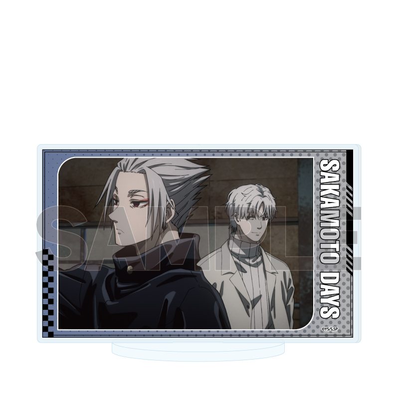 アクリルスタンド SAKAMOTO DAYS 73 X(スラー)&楽(場面写イラスト) (Acrylic Stand "Sakamoto Days" 73 X (Slur) & Gaku (Scenes Illustration))