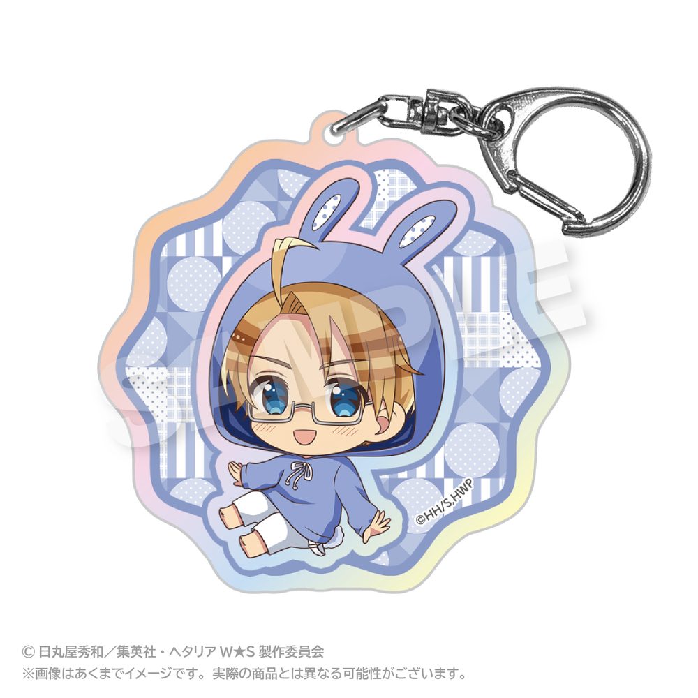 ヘタリア World☆Stars ホログラムキーホルダー アニマルパーカーVer. アメリカ ("Hetalia World Stars" Hologram Key Chain Animal Hoodie Ver. USA)