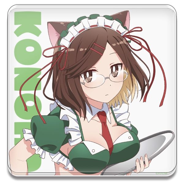 忍者と殺し屋のふたりぐらし アクリルコースター(スタンド付) 古賀このは 猫耳水着メイドVer. 描き下ろし ("A Ninja and an Assassin Under One Roof" Acrylic Coaster (with Stand) Koga Konoha Cat Ears Swimwear Maid Ver. Original Illustration)