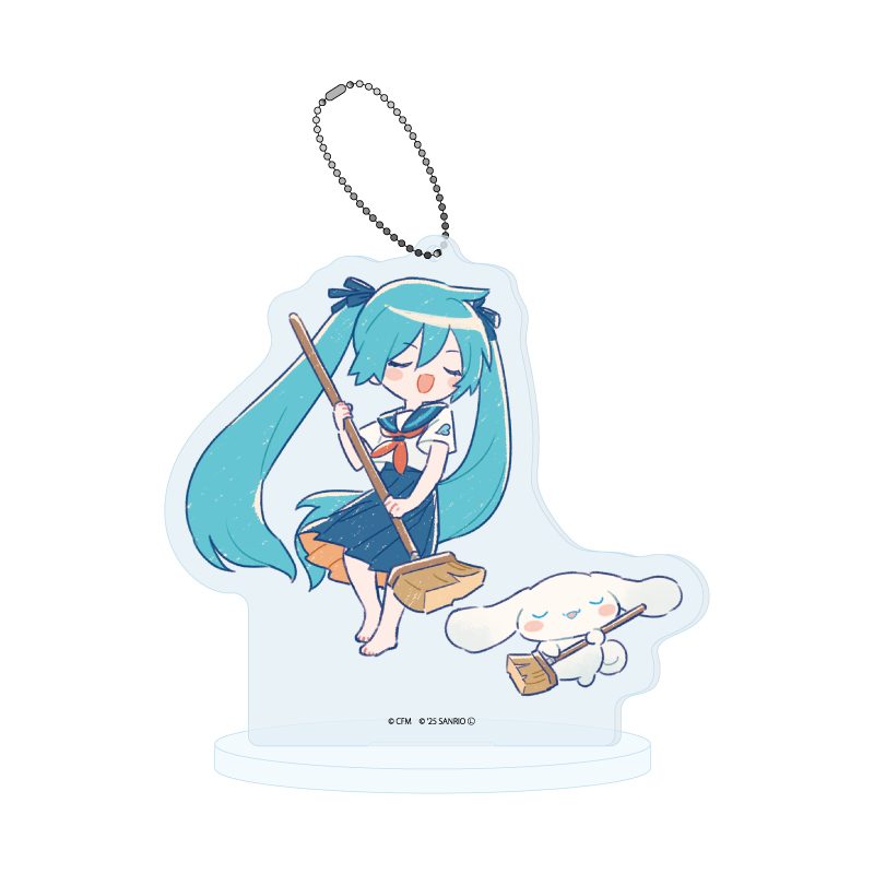 アクリルスタンドキーホルダー 初音ミク×シナモロール 36 グラフアートイラスト (Acrylic Stand Key Chain Hatsune Miku x Cinnamoroll 36 Graff Art Illustration)