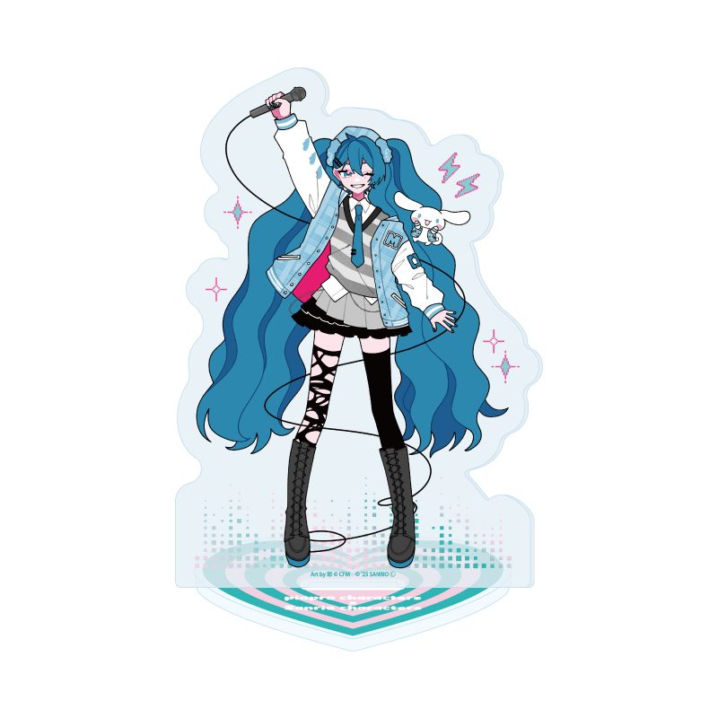 アクリルスタンド ピアプロキャラクターズ×サンリオキャラクターズ 01 初音ミク×シナモロール(コラボイラスト) (Acrylic Stand Piapro Characters x Sanrio Characters 01 Hatsune Miku x Cinnamoroll (Collaboration Illustration))
