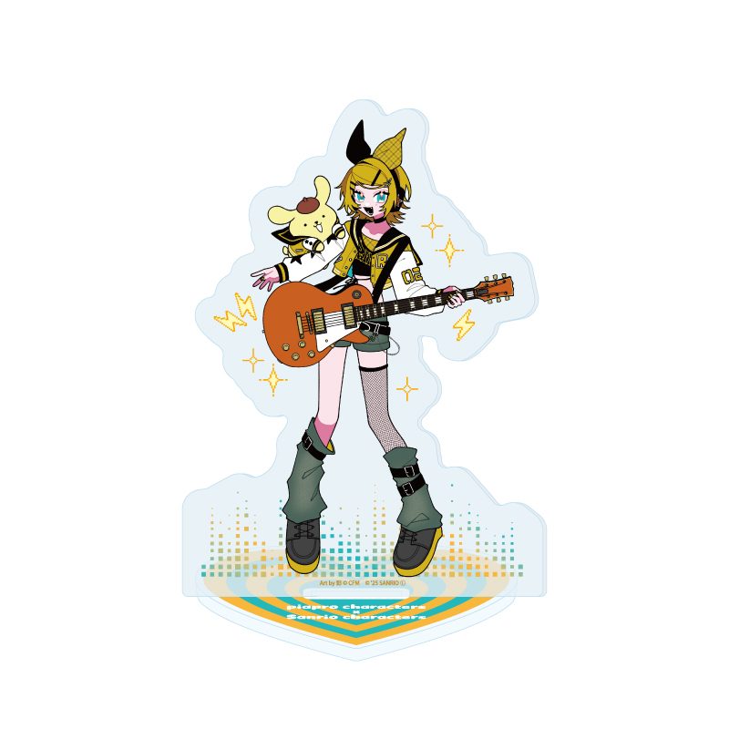 アクリルスタンド ピアプロキャラクターズ×サンリオキャラクターズ 02 鏡音リン×ポムポムプリン(コラボイラスト) (Acrylic Stand Piapro Characters x Sanrio Characters 02 Kagamine Rin x Pom Pom Purin (Collaboration Illustration))