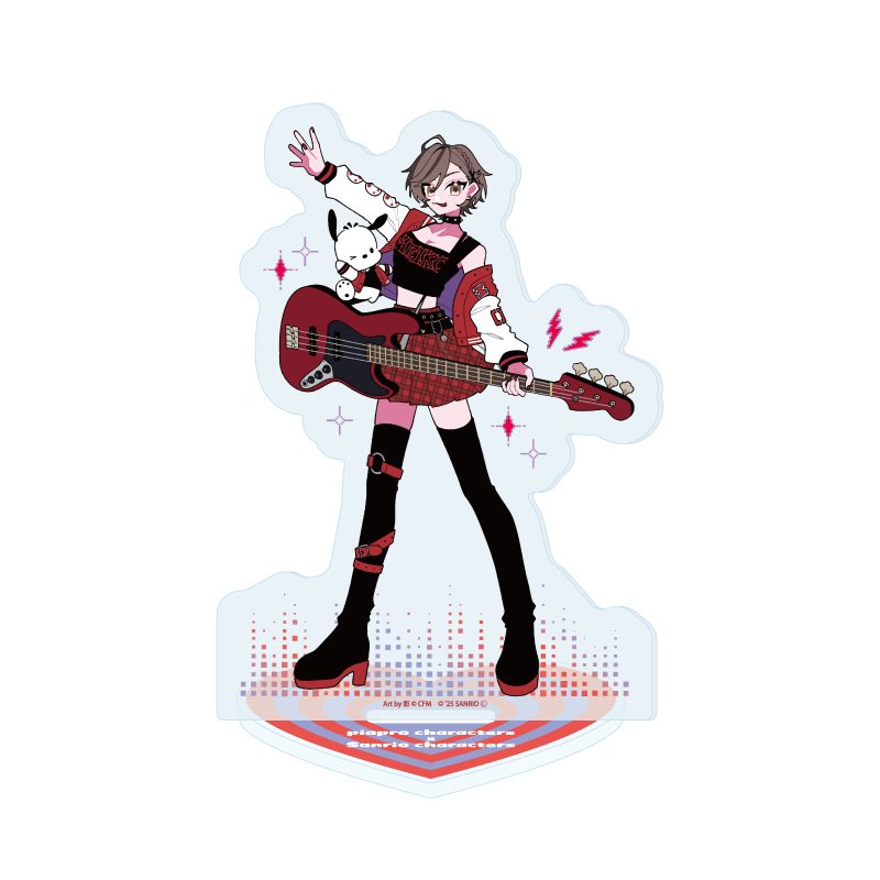 アクリルスタンド ピアプロキャラクターズ×サンリオキャラクターズ 05 MEIKO×ポチャッコ(コラボイラスト) (Acrylic Stand Piapro Characters x Sanrio Characters 05 MEIKO x Pochacco (Collaboration Illustration))