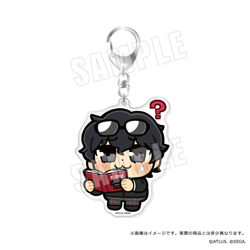 ペルソナ5 ザ・ロイヤル 主人公×ぶくぶ おおきめアクリルキーホルダー 03 知識 ランク1 ("Persona 5 Royal" Protagonist x Bkub Big Acrylic Key Chain 03 Knowledge Rank 1)