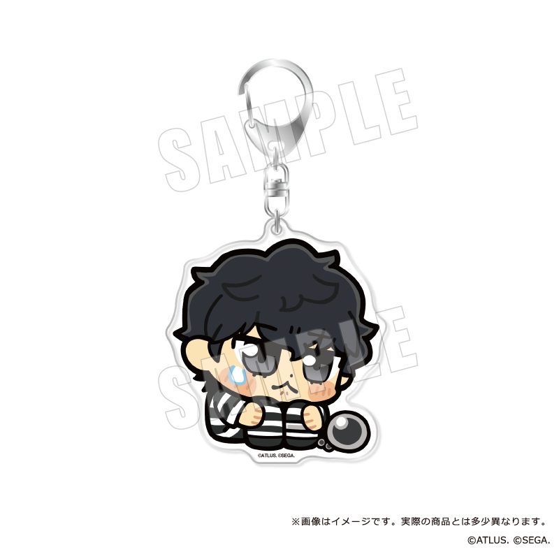 ペルソナ5 ザ・ロイヤル 主人公×ぶくぶ おおきめアクリルキーホルダー 05 度胸 ランク1 ("Persona 5 Royal" Protagonist x Bkub Big Acrylic Key Chain 05 Guts Rank 1)