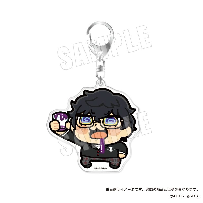 ペルソナ5 ザ・ロイヤル 主人公×ぶくぶ おおきめアクリルキーホルダー 06 度胸 ランク5 ("Persona 5 Royal" Protagonist x Bkub Big Acrylic Key Chain 06 Guts Rank 5)