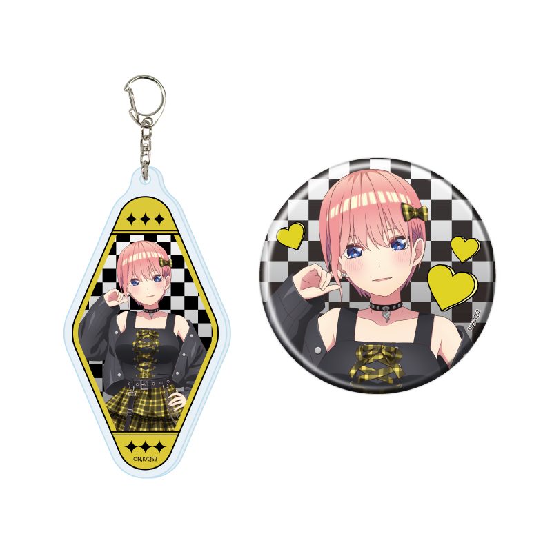 アクリルキーホルダー&缶バッジセット 五等分の花嫁* 01 一花 甘辛ロックVer.(描き下ろしイラスト) (Acrylic Key Chain & Can Badge Set "The Quintessential Quintuplets Specials 2" 01 Ichika Sweet and Spicy Rock Ver. (Original Illustration))