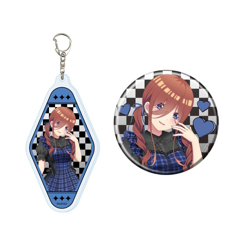 アクリルキーホルダー&缶バッジセット 五等分の花嫁* 03 三玖 甘辛ロックVer.(描き下ろしイラスト) (Acrylic Key Chain & Can Badge Set "The Quintessential Quintuplets Specials 2" 03 Miku Sweet and Spicy Rock Ver. (Original Illustration))