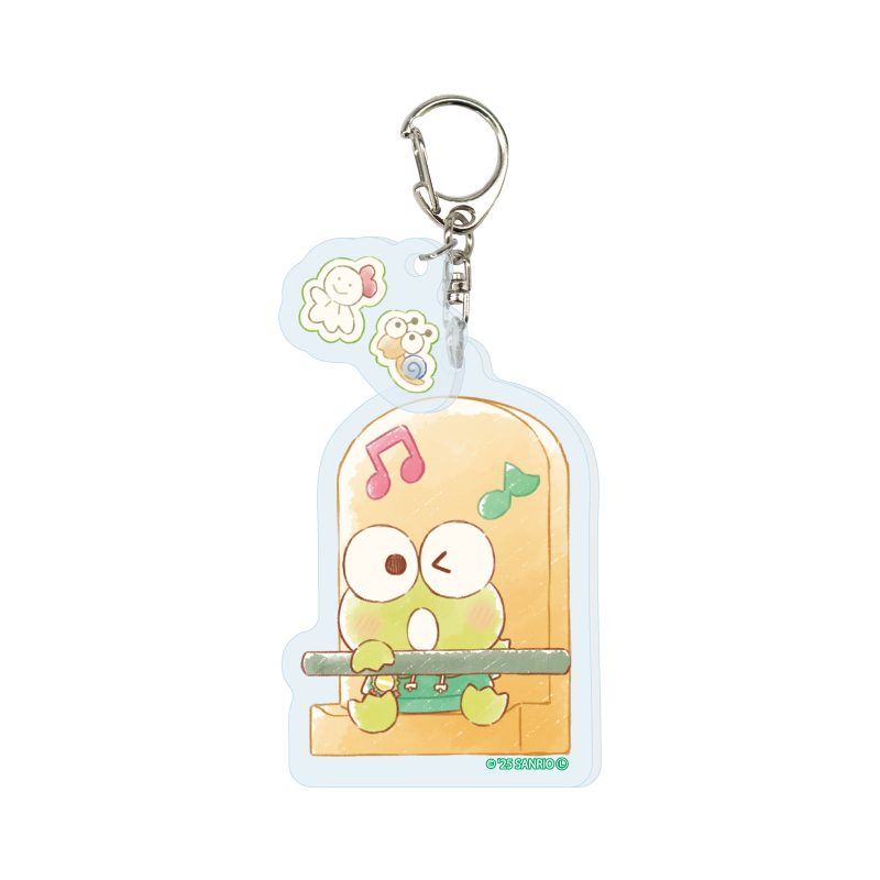 パーツ付きアクリルキーホルダー はぴだんぶい 27 けろけろけろっぴ(グラフアートイラスト) (Acrylic Key Chain with Parts HAPIDANBUI 27 Kero Kero Keroppi (Graff Art Illustration))
