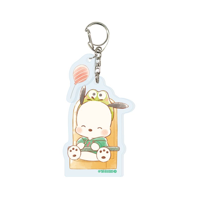 パーツ付きアクリルキーホルダー はぴだんぶい 28 ポチャッコ(グラフアートイラスト) (Acrylic Key Chain with Parts HAPIDANBUI 28 Pochacco (Graff Art Illustration))