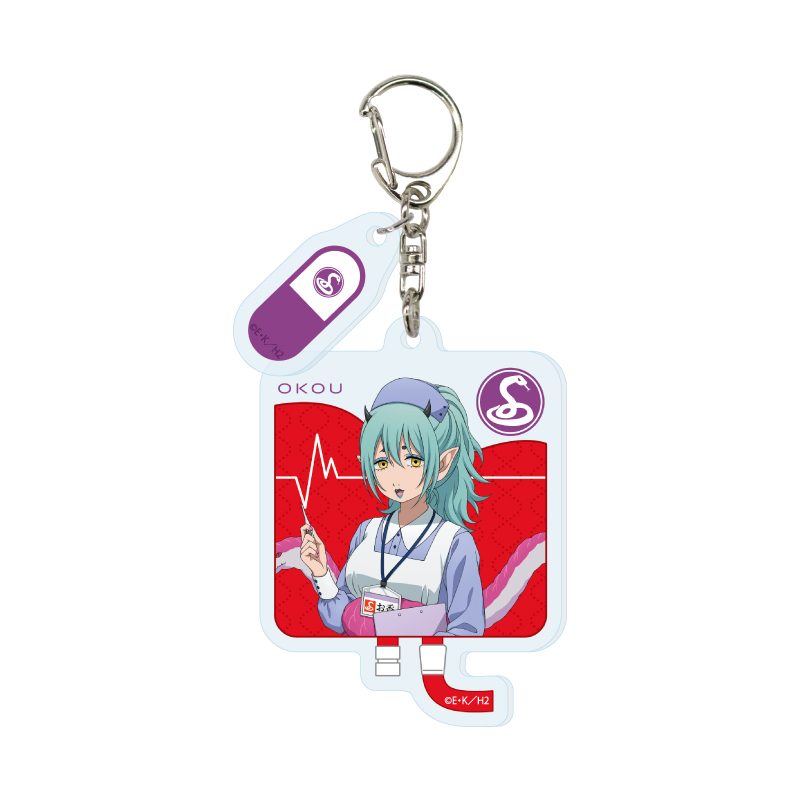 パーツ付きアクリルキーホルダー 鬼灯の冷徹 02 お香 お医者さんVer.(描き下ろしイラスト) (Acrylic Key Chain with Parts "Hozuki's Coolheadedness" 02 Okou Doctor Ver. (Original Illustration))