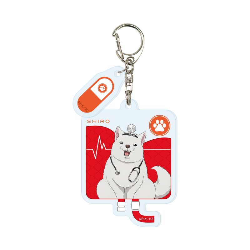 パーツ付きアクリルキーホルダー 鬼灯の冷徹 03 シロ お医者さんVer.(描き下ろしイラスト) (Acrylic Key Chain with Parts "Hozuki's Coolheadedness" 03 Shiro Doctor Ver. (Original Illustration))