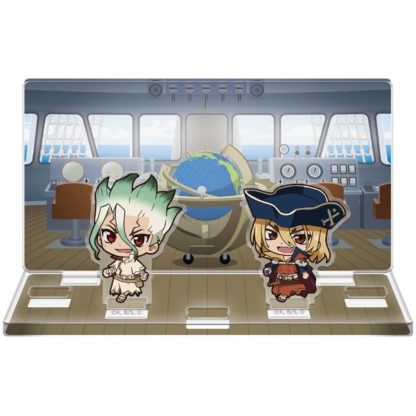 Dr.STONE ついてっくアクリルジオラマ 千空&龍水 ("Dr. Stone" Tsuitekku Acrylic Diorama Senku & Ryusui)