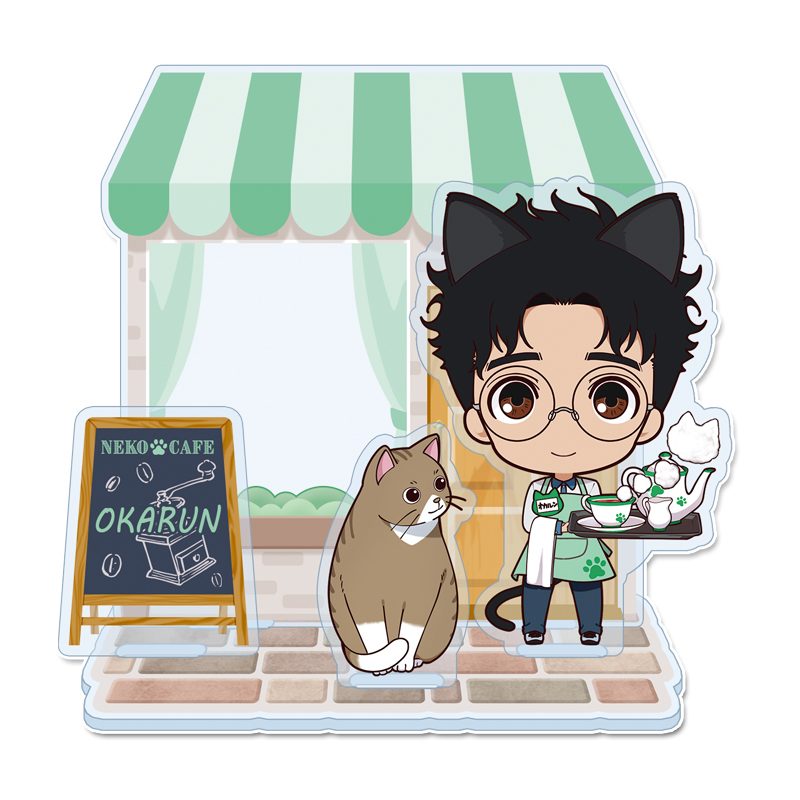 ダンダダン ぷちちょこ ミニアクリルジオラマ オカルン 猫カフェ ("DANDADAN" Puchichoko Mini Acrylic Diorama Okarun Cat Cafe)