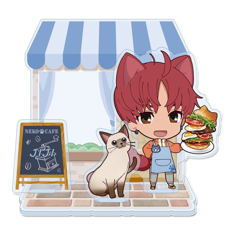 ダンダダン ぷちちょこ ミニアクリルジオラマ ジジ 猫カフェ ("DANDADAN" Puchichoko Mini Acrylic Diorama Jiji Cat Cafe)