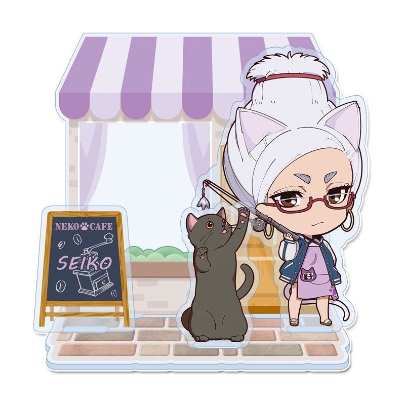 ダンダダン ぷちちょこ ミニアクリルジオラマ 星子 猫カフェ ("DANDADAN" Puchichoko Mini Acrylic Diorama Seiko Cat Cafe)