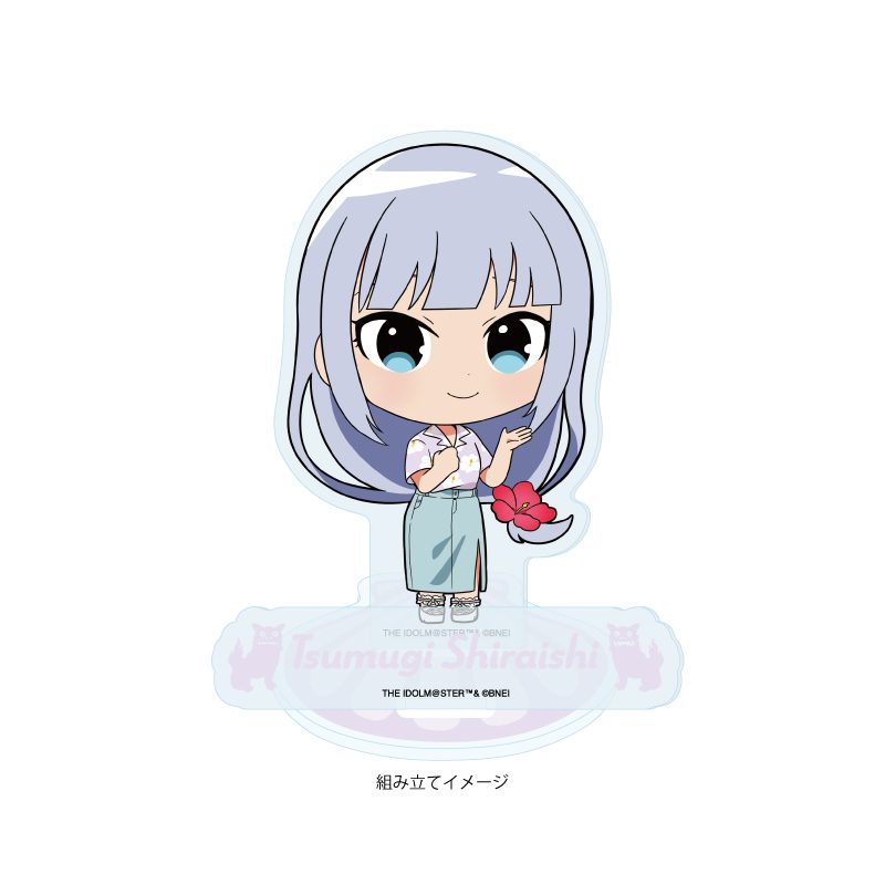 アクリルスタンドプレート アイドルマスター ミリオンライブ! 21 白石紬 はいさい!Ver.(ミニキャライラスト) (Acrylic Stand Plate "The Idolmaster Million Live!" 21 Shiraishi Tsumugi Haisai! Ver. (Mini Character Illustration))