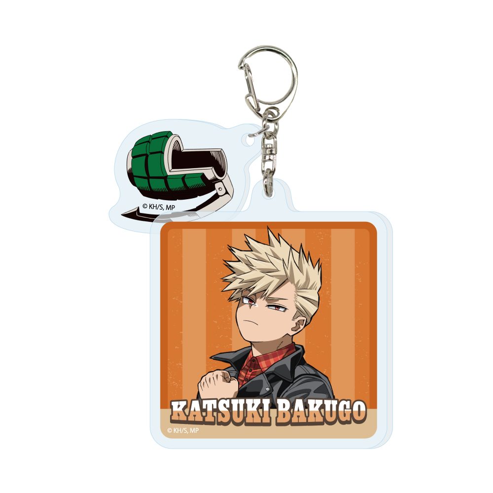 僕のヒーローアカデミア 2連アクリルキーホルダー 爆豪勝己 アメリカンレトロVer. ("My Hero Academia" Twin Acrylic Key Chain Bakugo Katsuki American Retro Ver.)