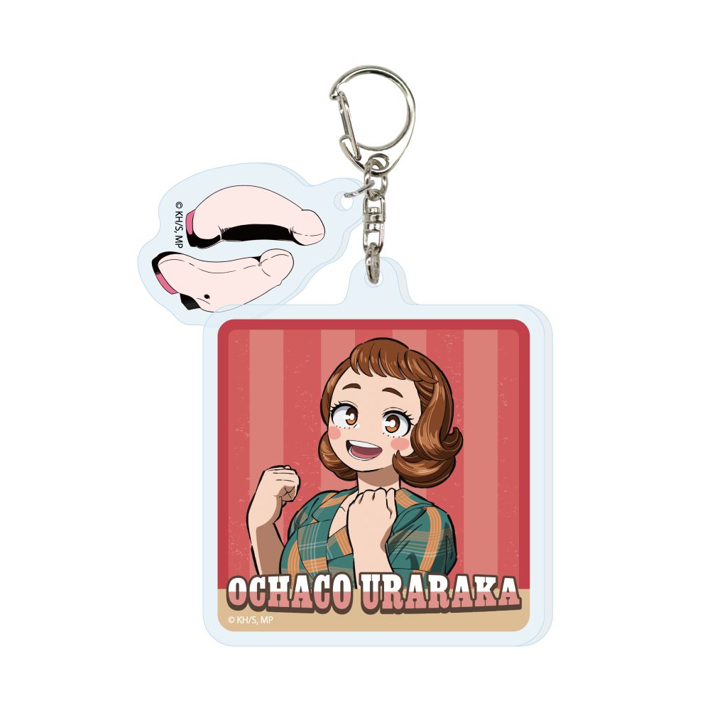 僕のヒーローアカデミア 2連アクリルキーホルダー 麗日お茶子 アメリカンレトロVer. ("My Hero Academia" Twin Acrylic Key Chain Uraraka Ochaco American Retro Ver.)