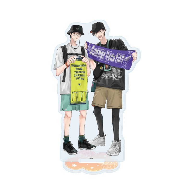 アクリルスタンド かもがわ圭先生 01 社会人カップルのSummer Vacation BLフェア(描き下ろしイラスト) (Acrylic Stand Kei Kamogawa Works 01 Office Worker Couple's Summer Vacation BL Fair (Original Illustration))